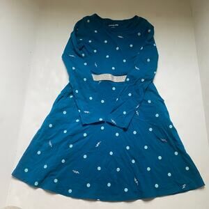 Lands End Blue Polka Dot Twirl Dress